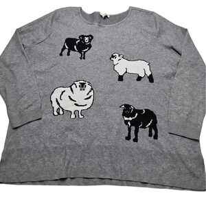 Astrologie Gray Sheep Intarsia Knit Sweater Womens XXL Long Sleeve Pullover
